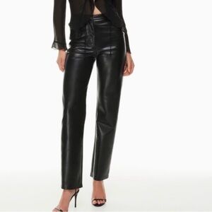 Melina Black Leather Pants